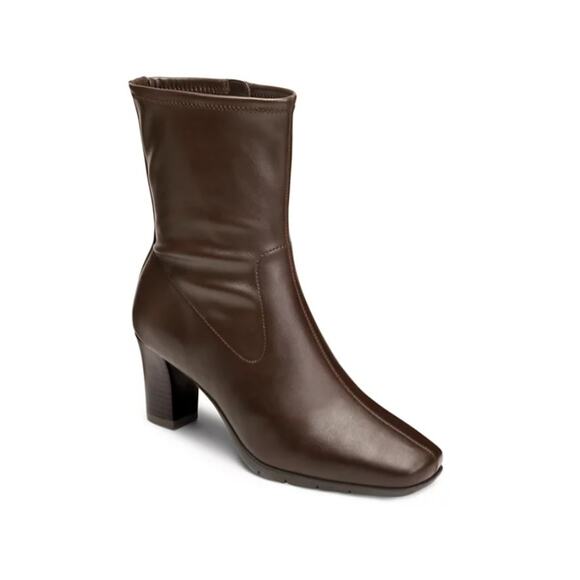 Aerosoles Women's Cinnamon Heeled Tailored Booties Brown Size 11 - Picture 1 of 5